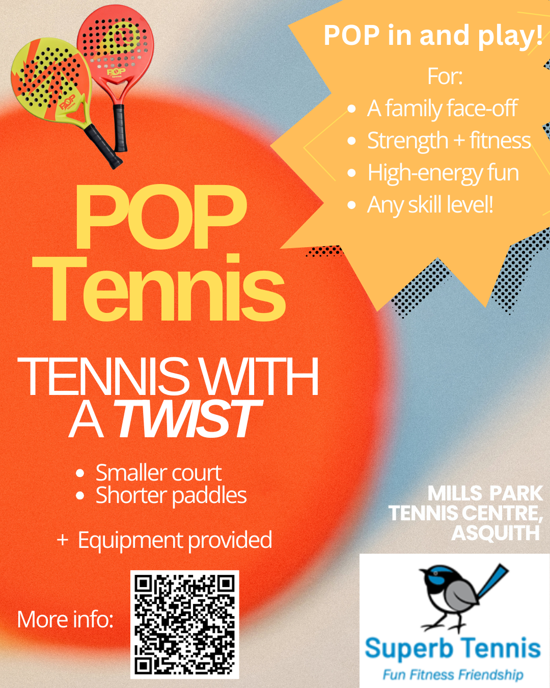 Pop Tennis at Mills Park Tennis Centre